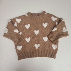 Rylee+Cru Brown Heart Sweater 18/24m